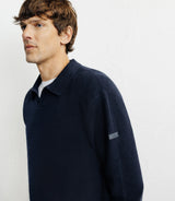 Pull col polo ouvert marine - IZAC