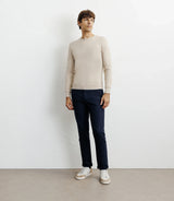 Pull col rond en coton beige - IZAC