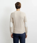 Pull col rond en coton beige - IZAC