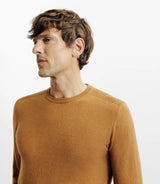 Pull col rond en coton camel foncé - IZAC