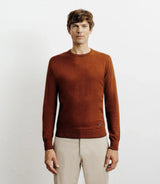 Pull col rond en coton rouille - IZAC