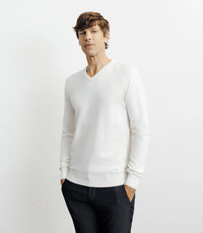 Pull col v ecru - IZAC