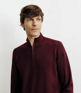 Pull à col demi zippé bordeaux - IZAC