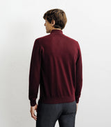 Pull à col demi zippé bordeaux - IZAC