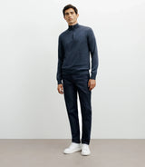 Pull à col demi zippé indigo - IZAC