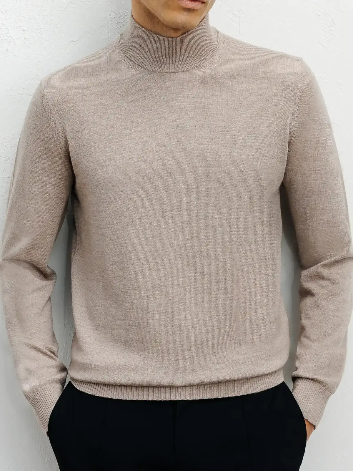 Pull col cheminée beige - IZAC