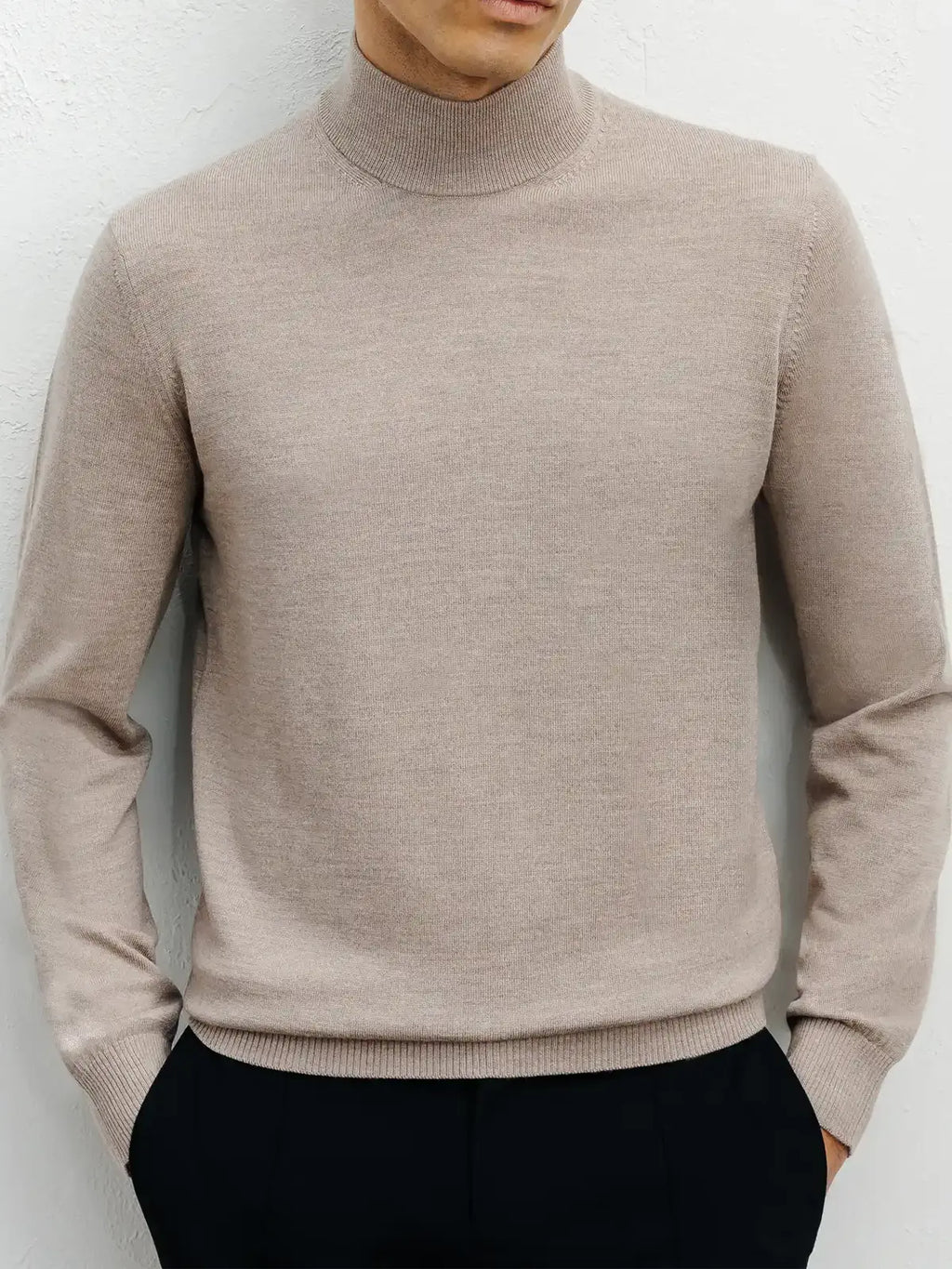 Pull col cheminée beige - IZAC