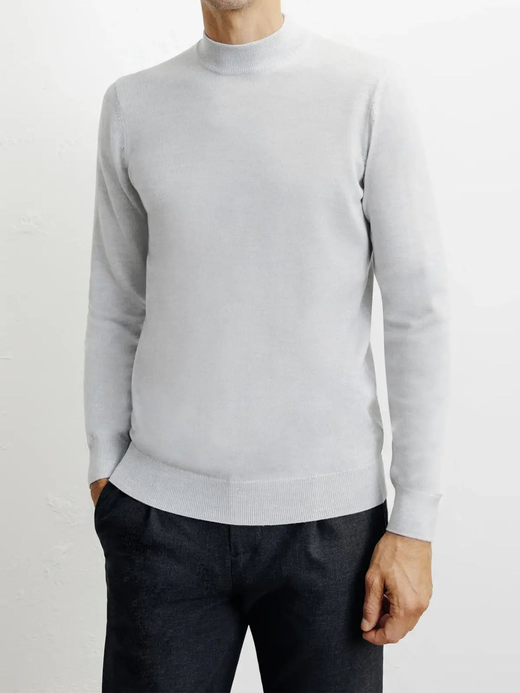 Pull col cheminée gris chiné - IZAC