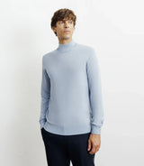 Pull col cheminée bleu ciel - IZAC