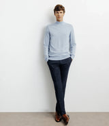 Pull col cheminée bleu ciel - IZAC