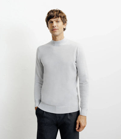 Pull col cheminée gris chiné - IZAC