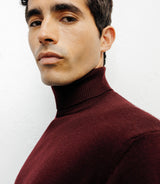 Pull col roulé bordeaux - IZAC