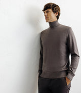 Pull col roulé châtain - IZAC