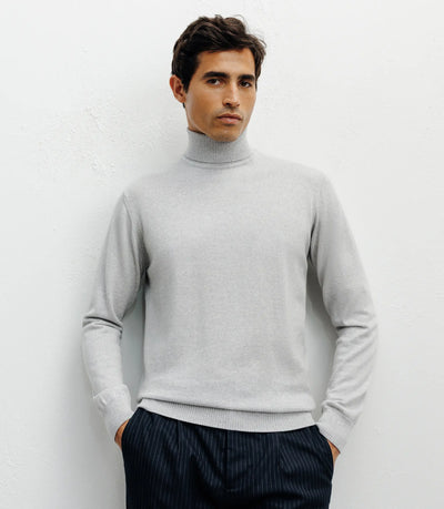 Pull col roulé gris chiné - IZAC