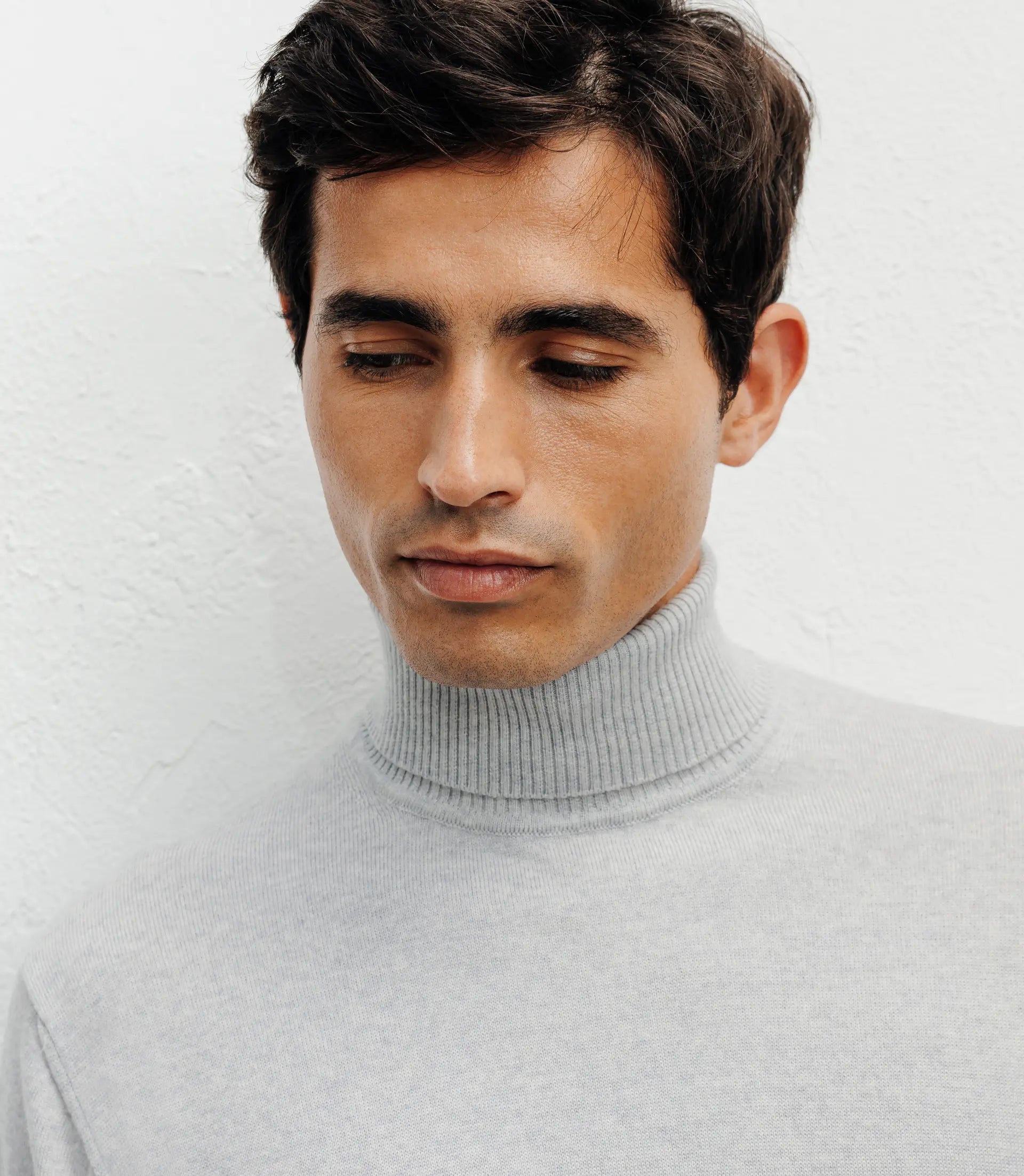 Pull col roulé gris chiné - IZAC