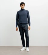 Pull col roulé indigo - IZAC