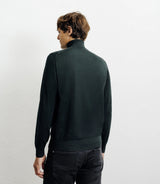Pull col roulé vert foncé - IZAC