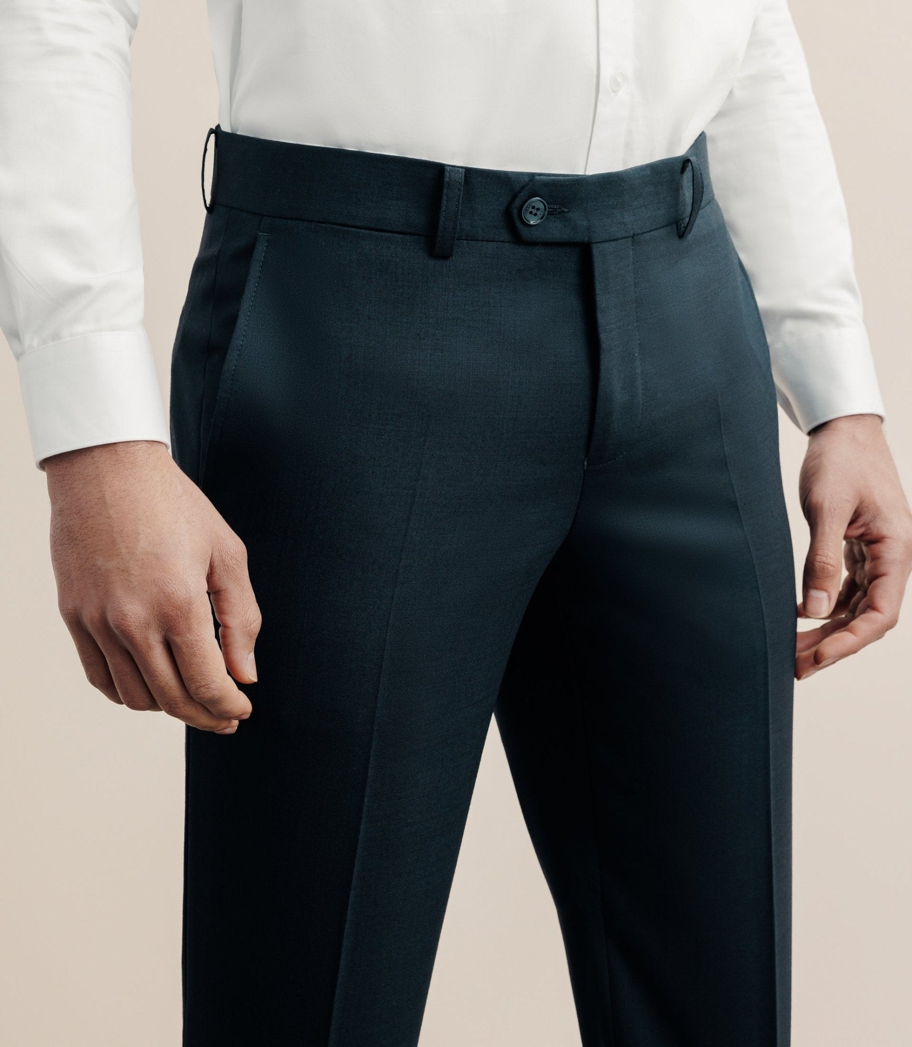 Pantalon ville 100% laine marine - IZAC