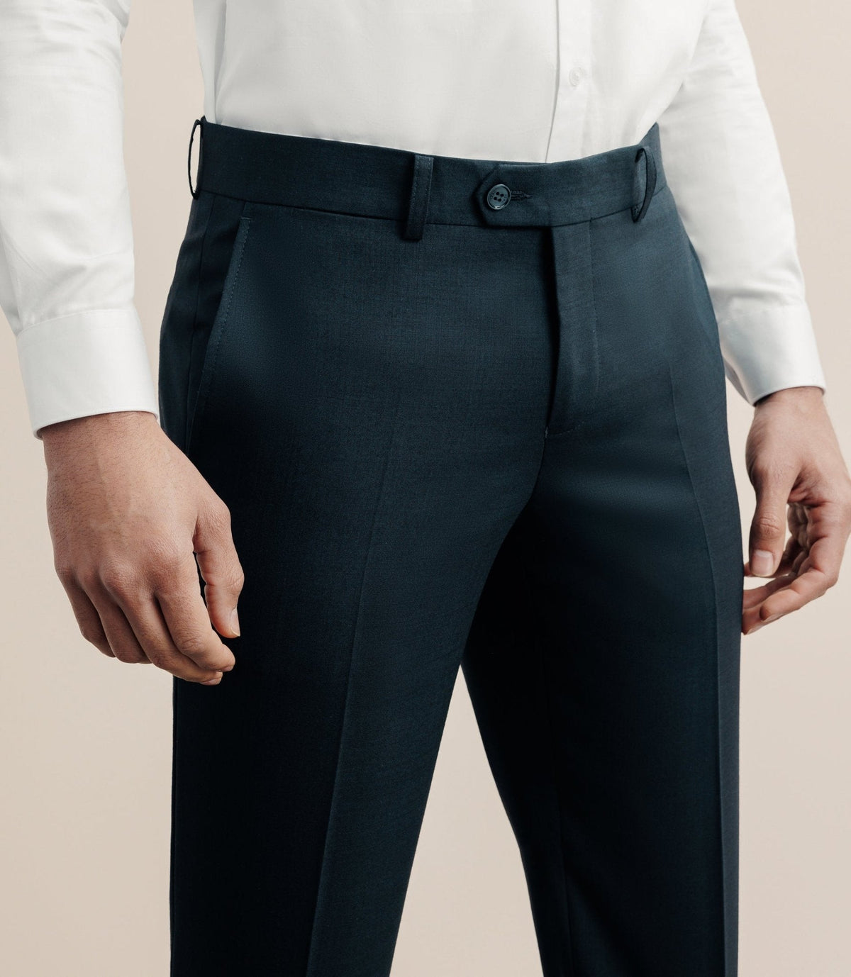 Pantalon ville 100% laine marine - IZAC