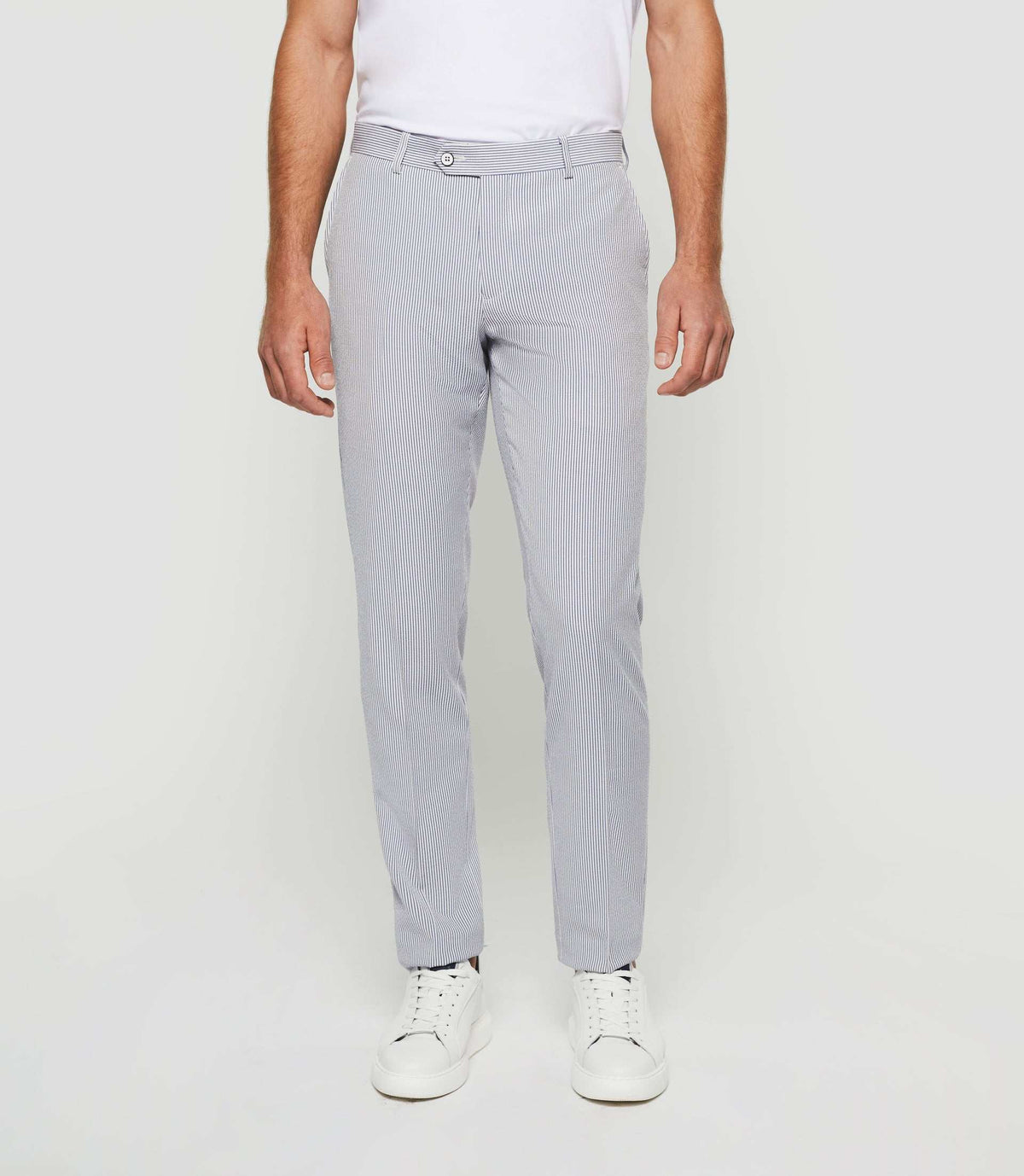 Pantalon ville à rayures blanc "Balao" - IZAC