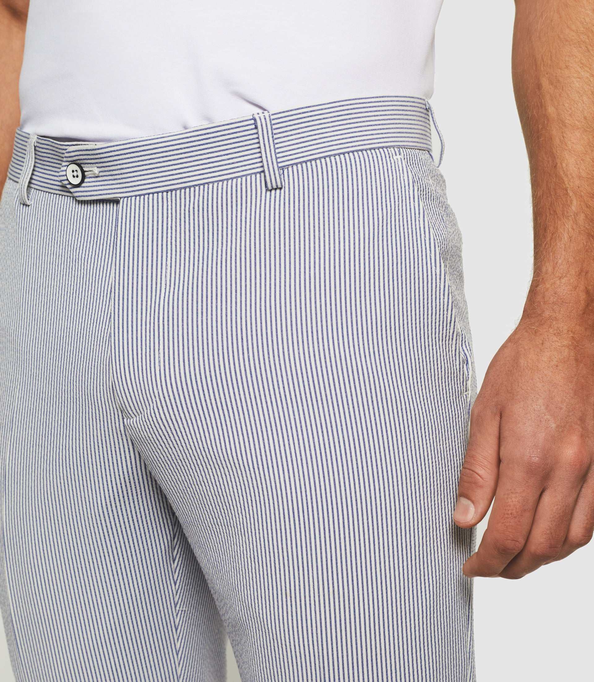 Pantalon ville à rayures blanc "Balao" - IZAC