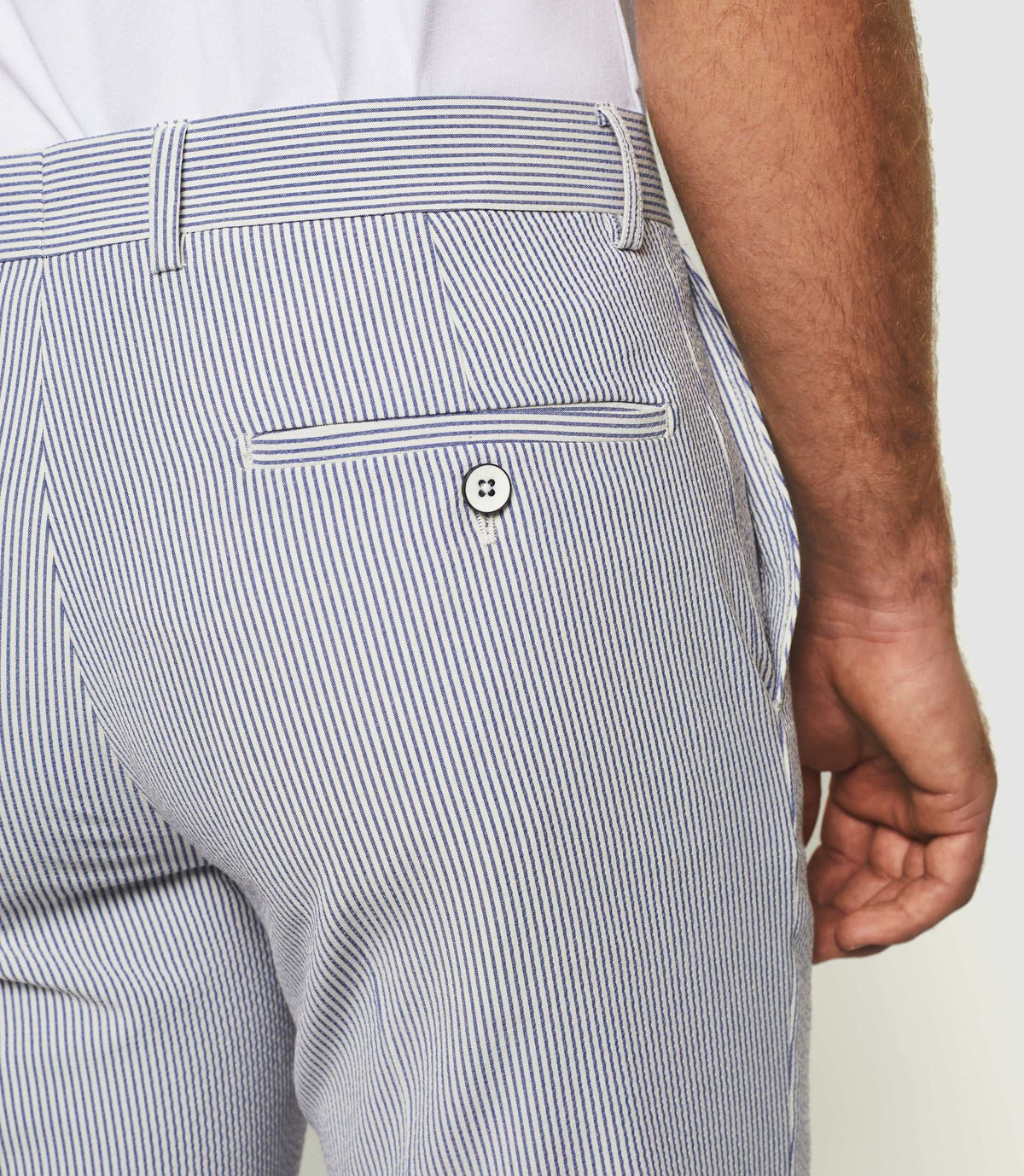 Pantalon ville à rayures blanc "Balao" - IZAC