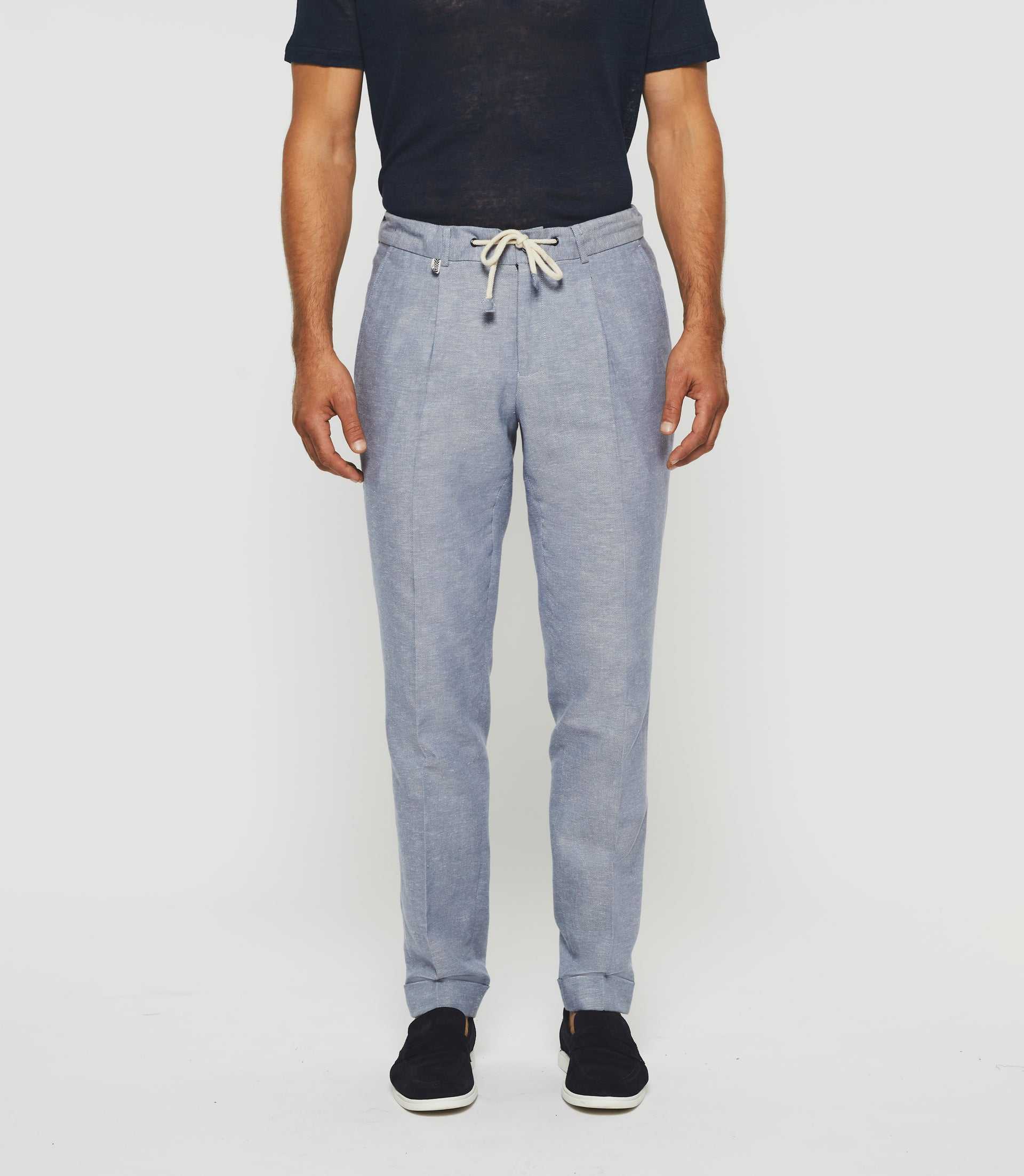 Pantalon ville en lin bleu ciel "Balicio" - IZAC