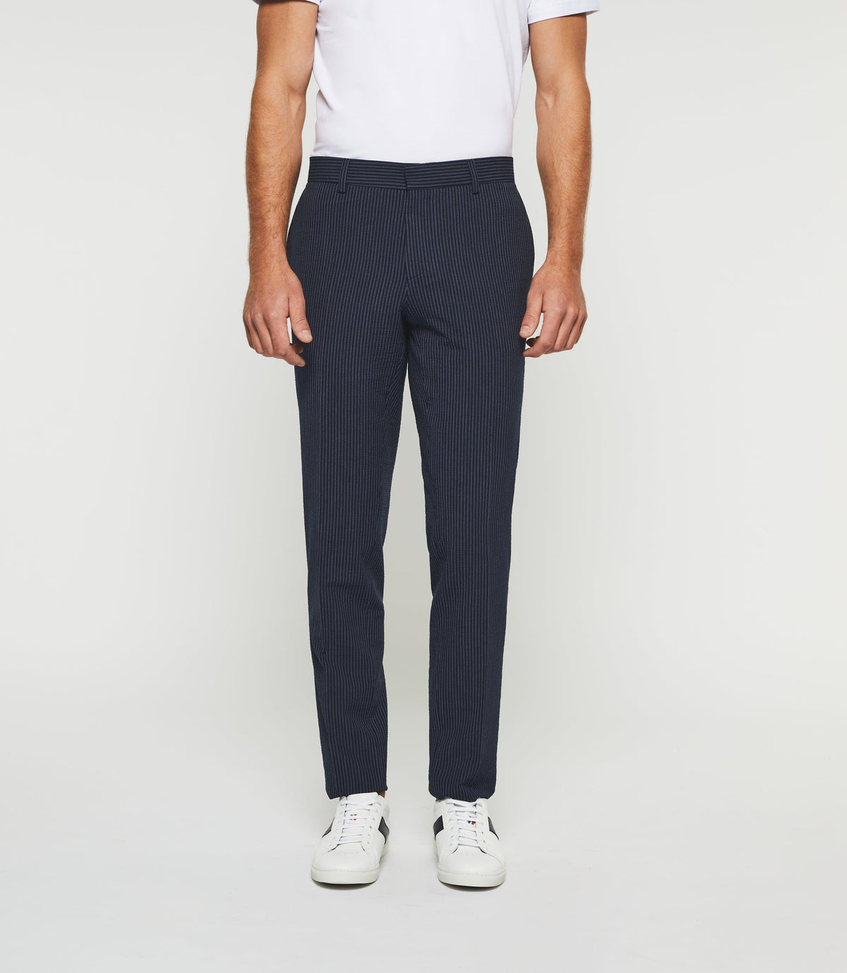 Pantalon ville à rayures marine "Bcode" - IZAC