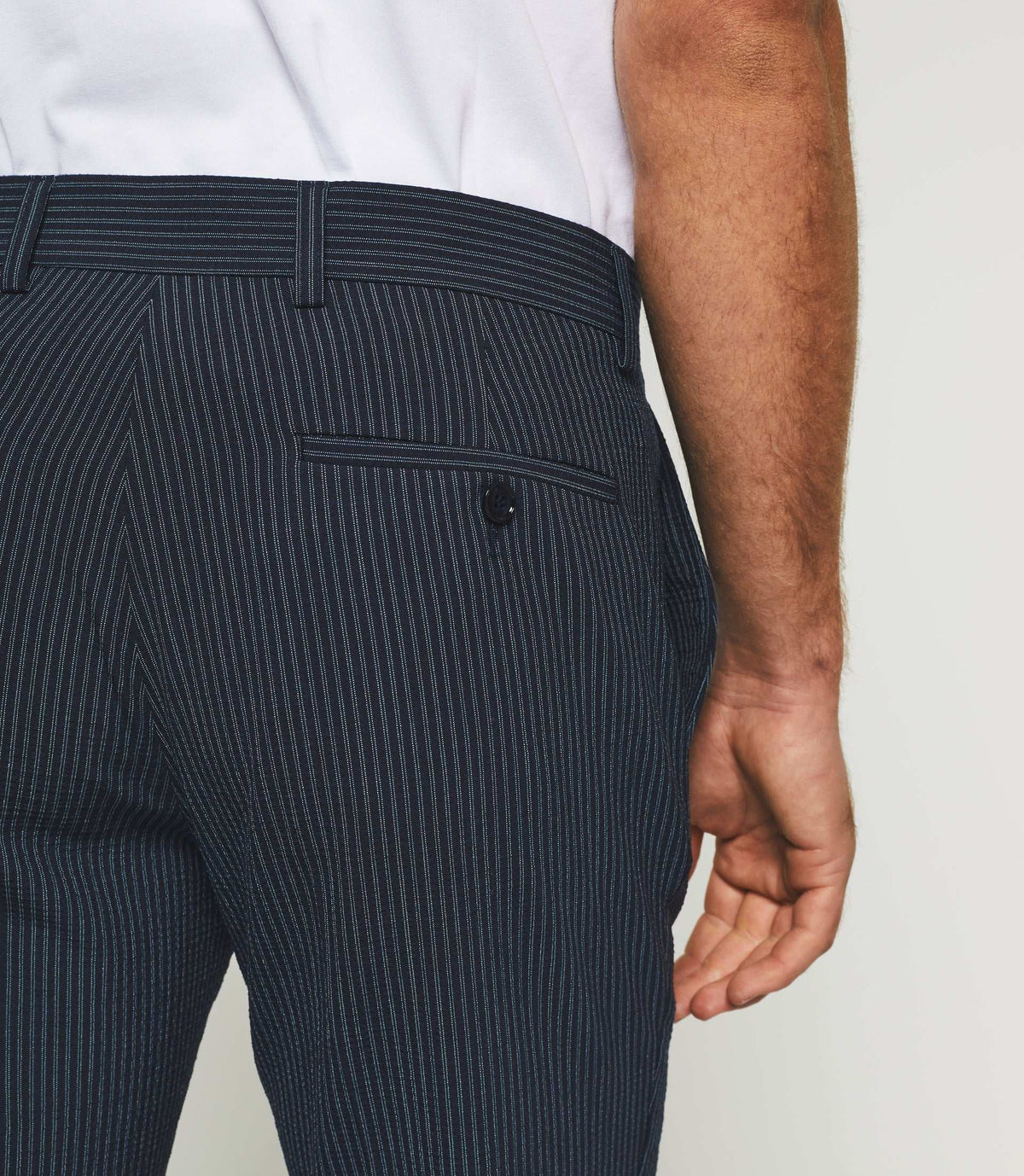 Pantalon ville à rayures marine "Bcode" - IZAC