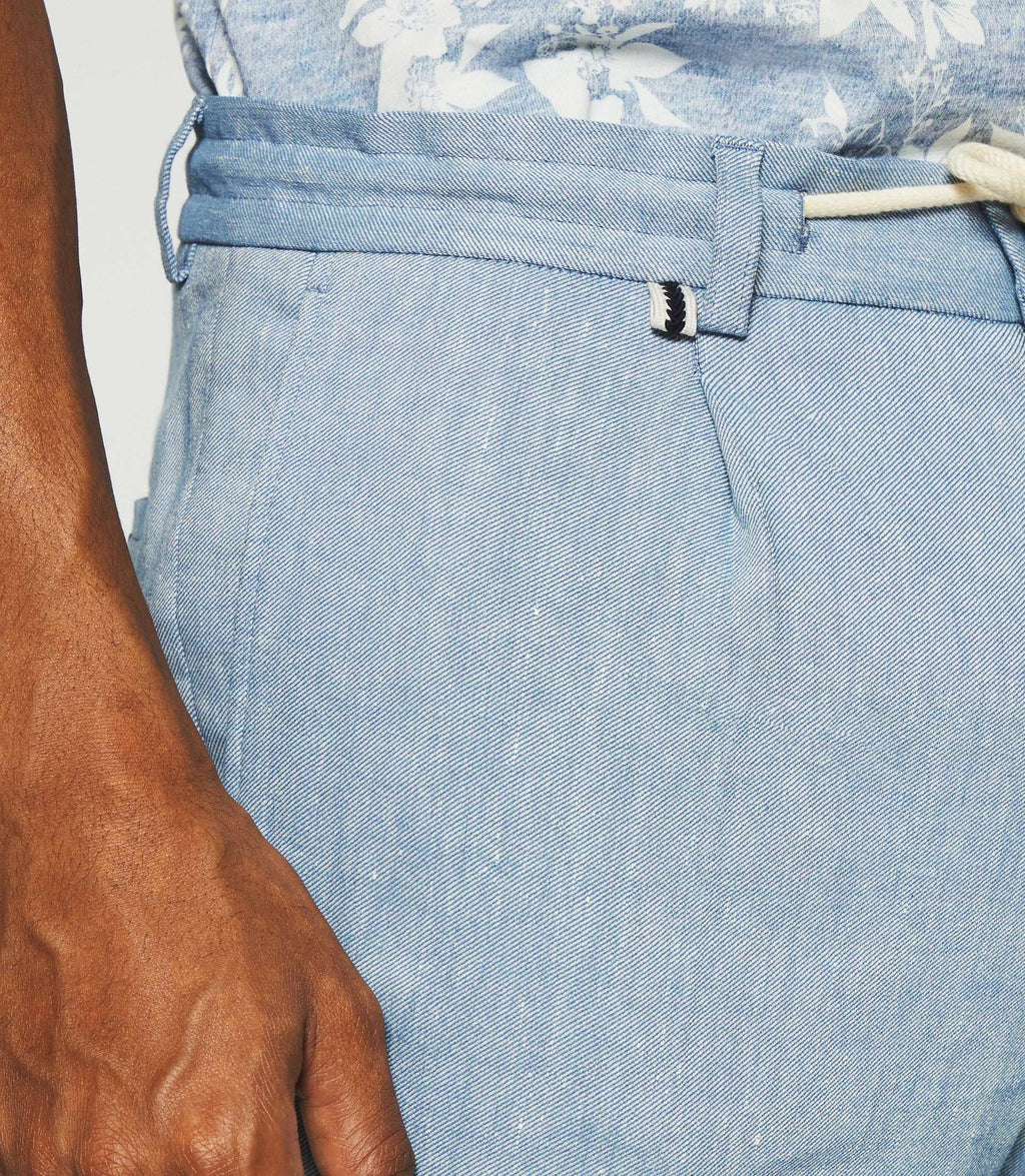 Pantalon ville en lin bleu ciel BALICIO - IZAC