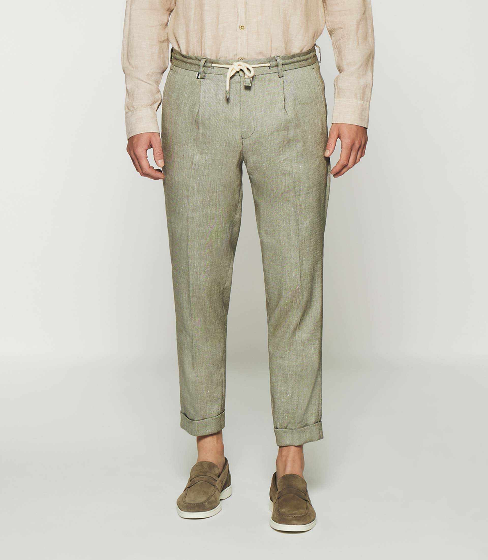 Pantalon ville en lin kaki - IZAC