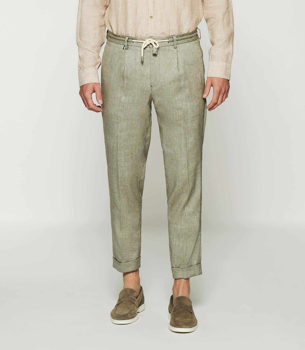 Pantalon ville en lin kaki - IZAC
