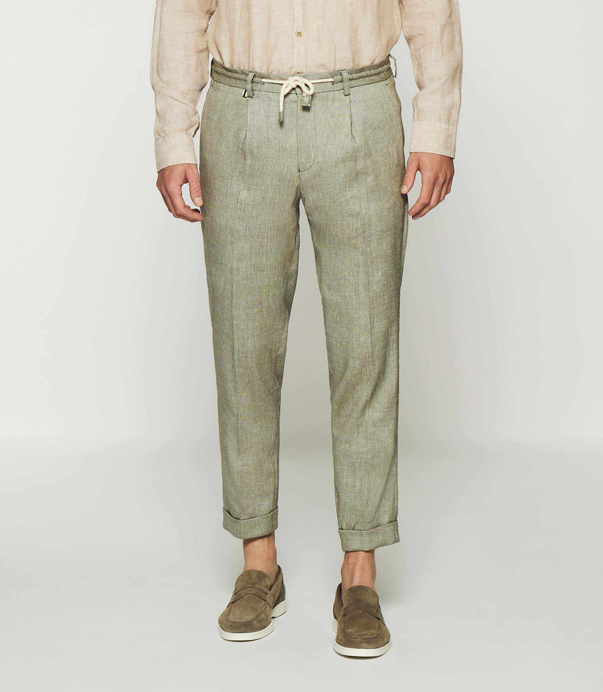 Pantalon ville en lin kaki - IZAC