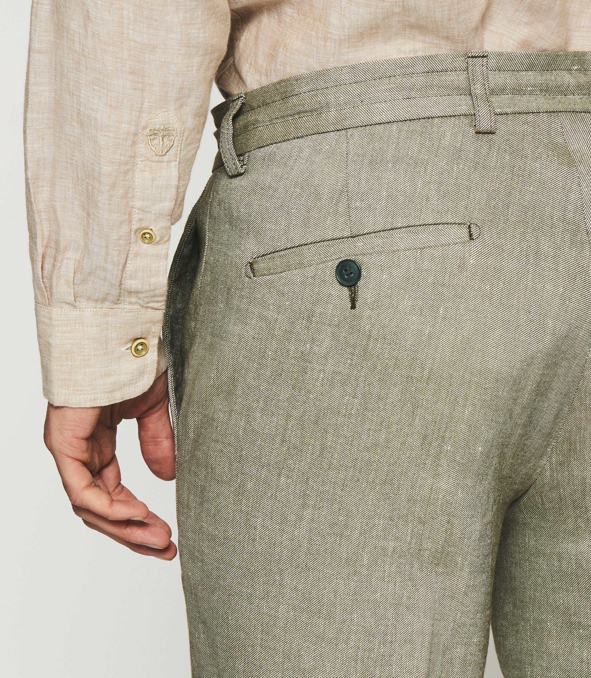 Pantalon ville en lin kaki - IZAC