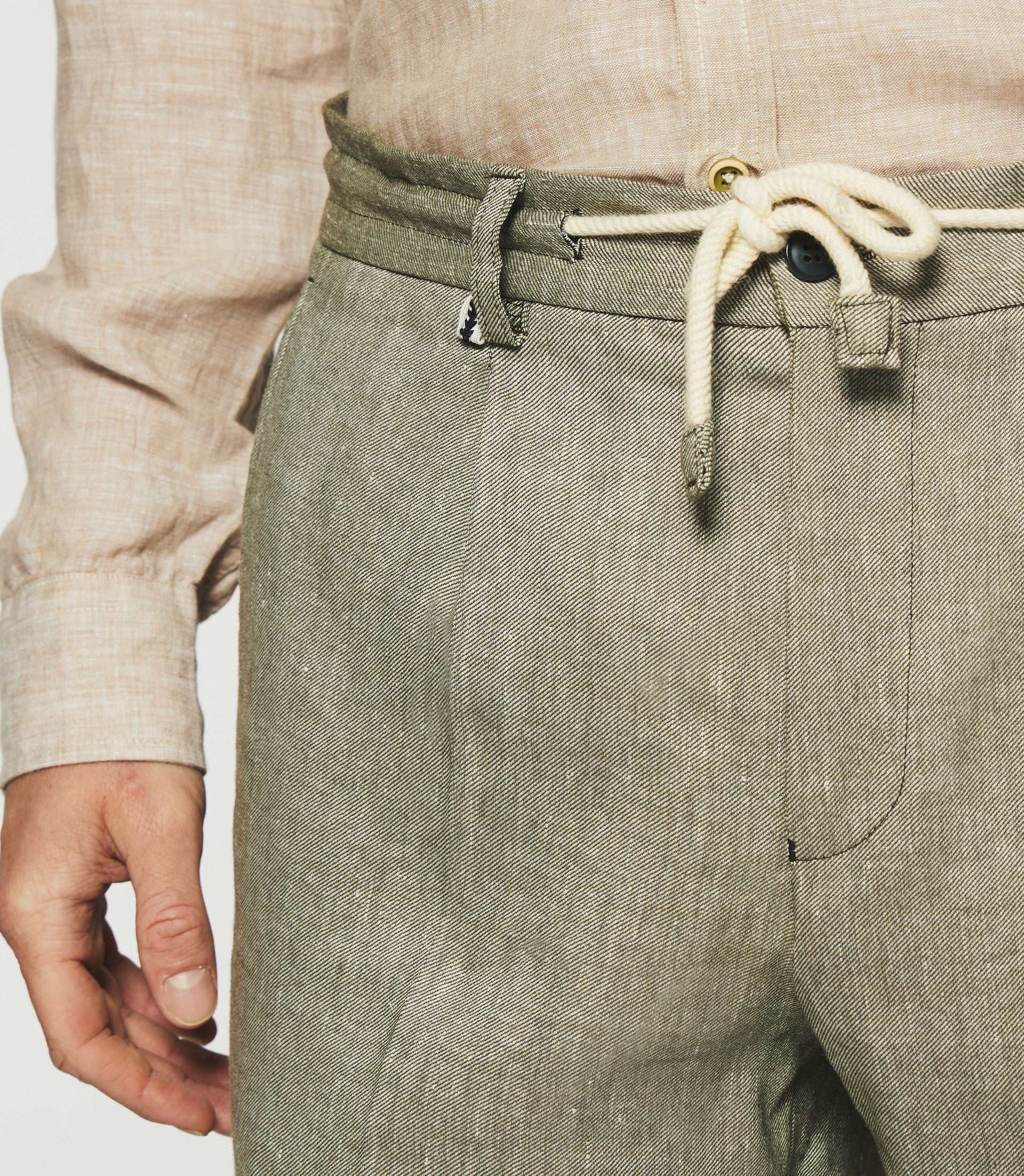 Pantalon ville en lin kaki - IZAC
