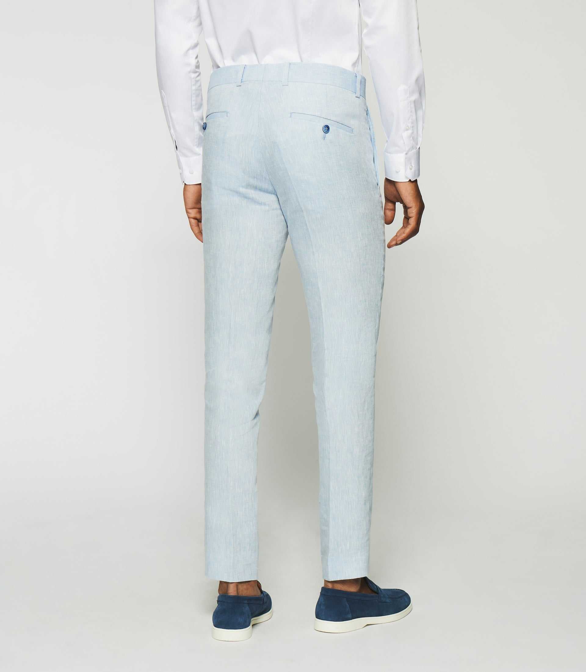 Pantalon en lin bleu ciel BCELESTE - IZAC
