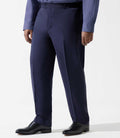 Pantalon ville en laine bleu marine FLATTEURBT - IZAC