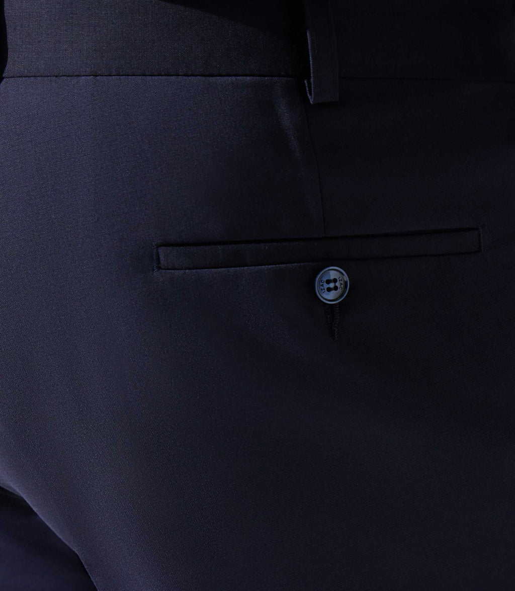Pantalon ville en laine bleu marine FLATTEURBT - IZAC
