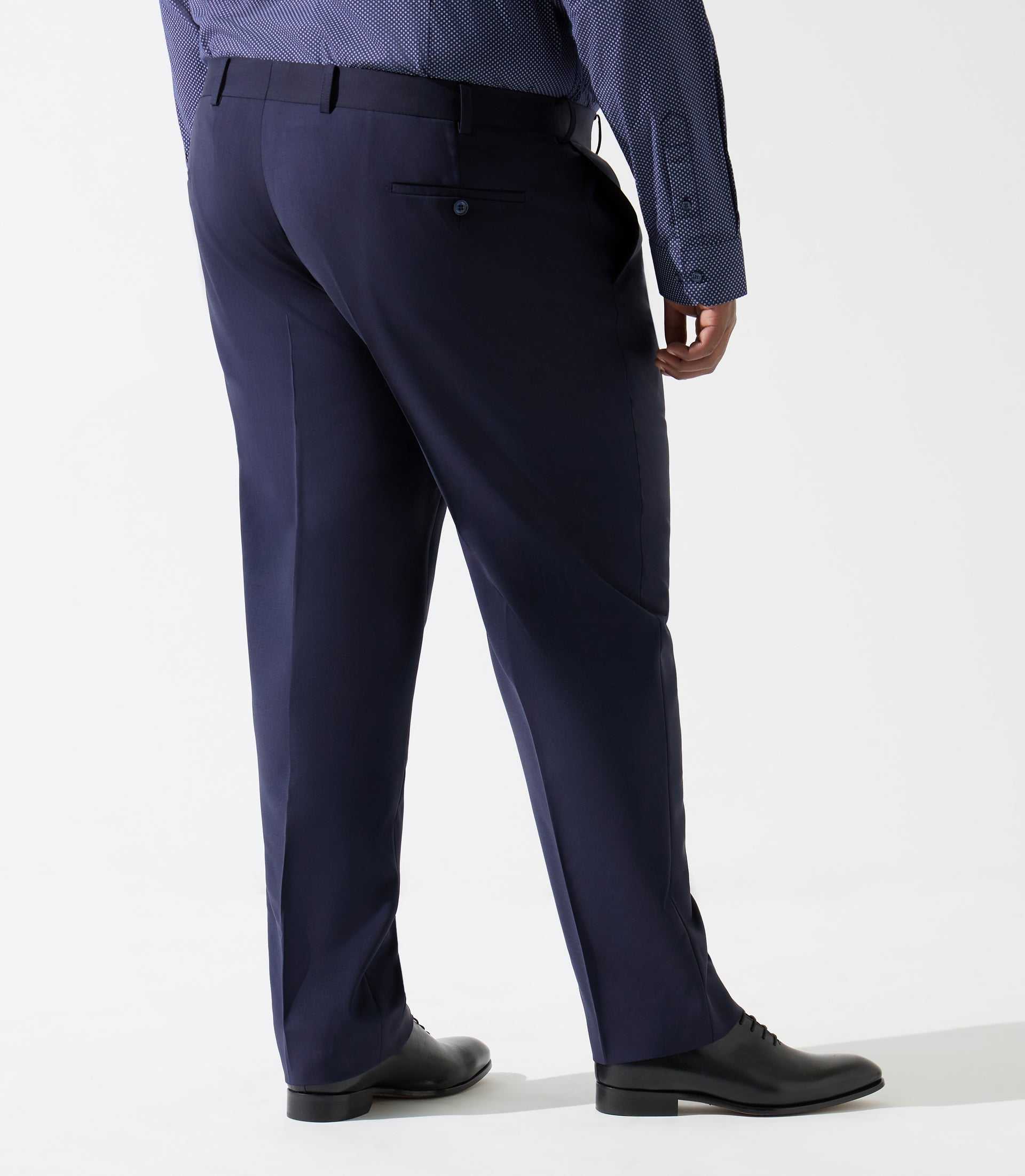 Pantalon ville en laine bleu marine FLATTEURBT - IZAC