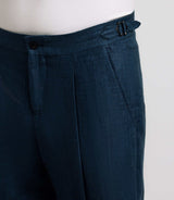 Pantalon ville en lin bleu indigo - IZAC