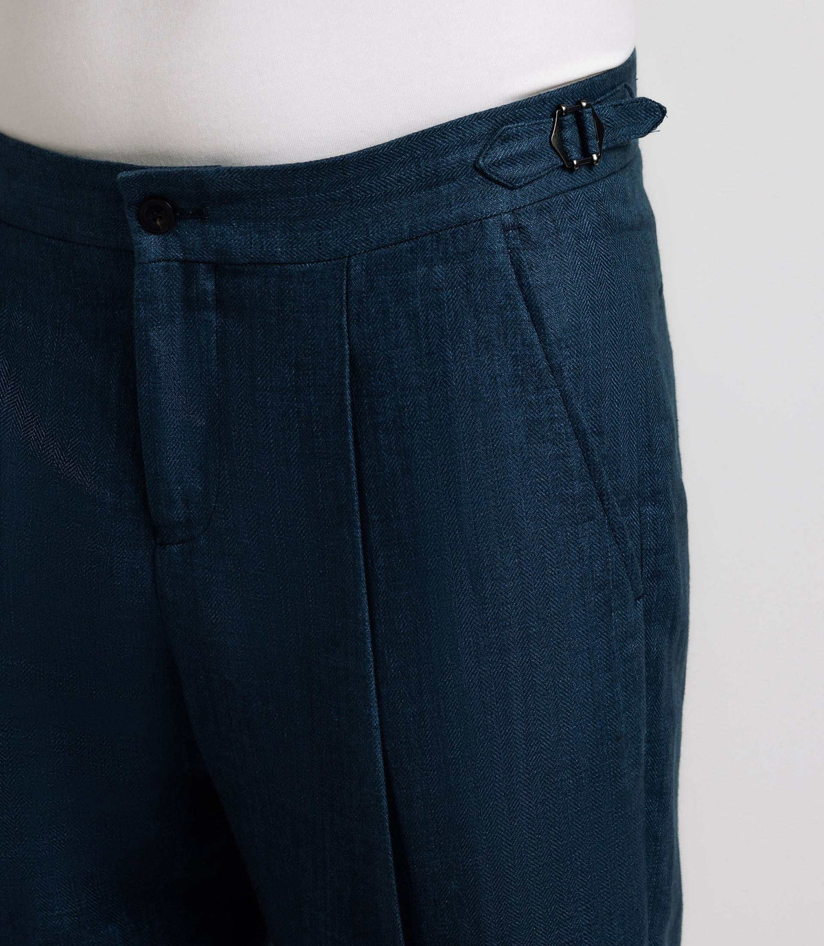 Pantalon ville en lin bleu indigo - IZAC