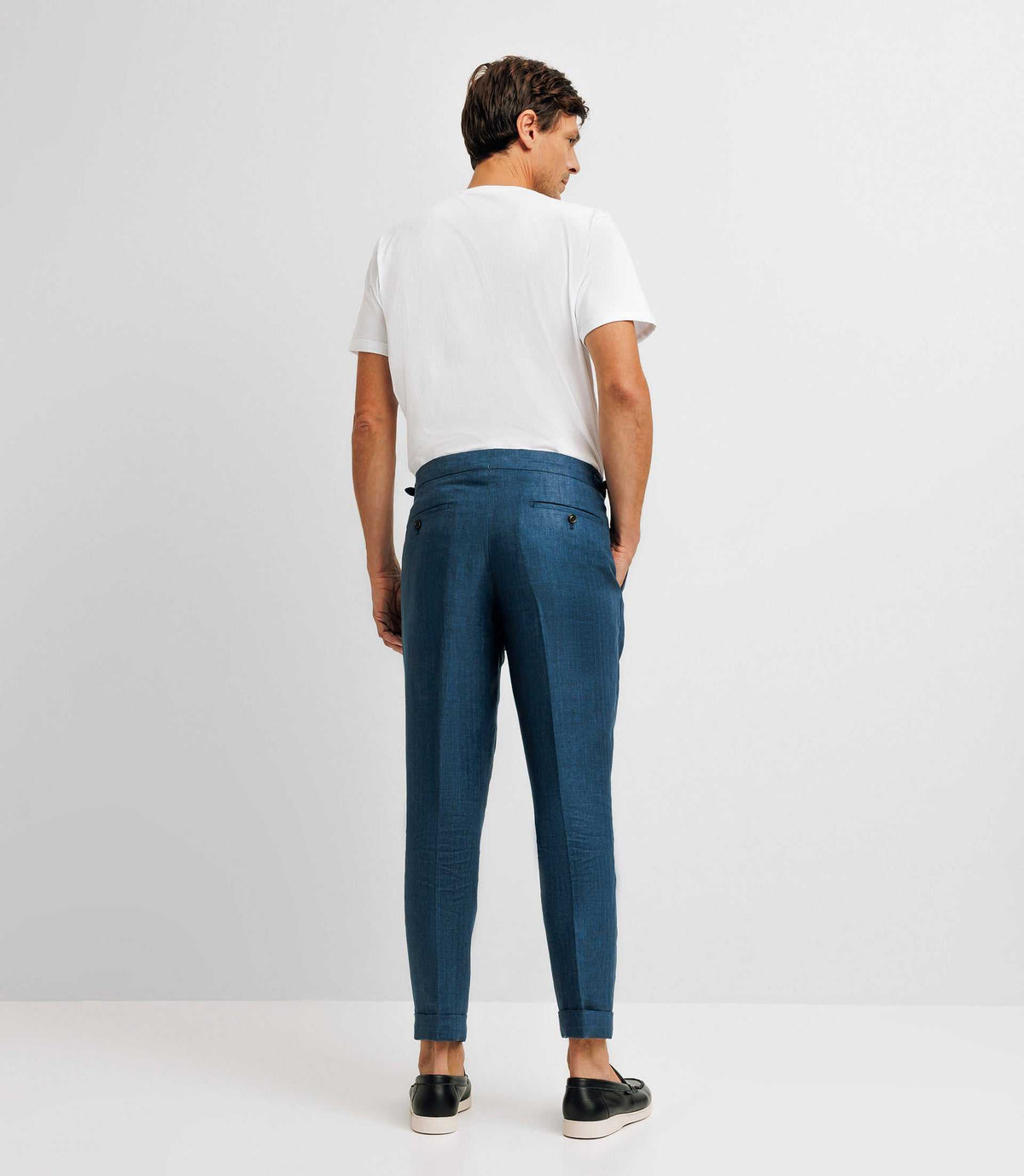 Pantalon ville en lin bleu indigo - IZAC