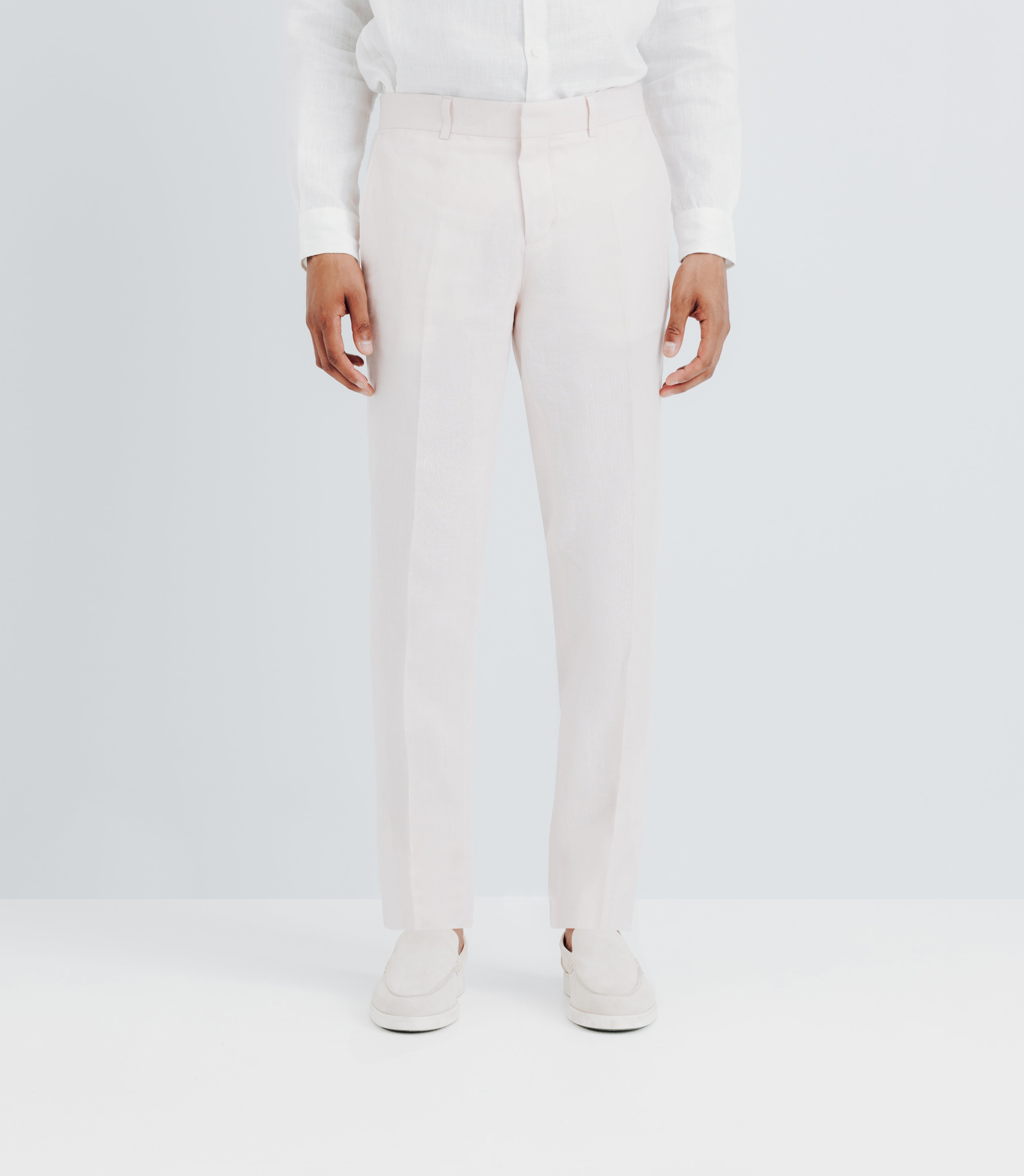 Pantalon ville 100% lin rose - IZAC