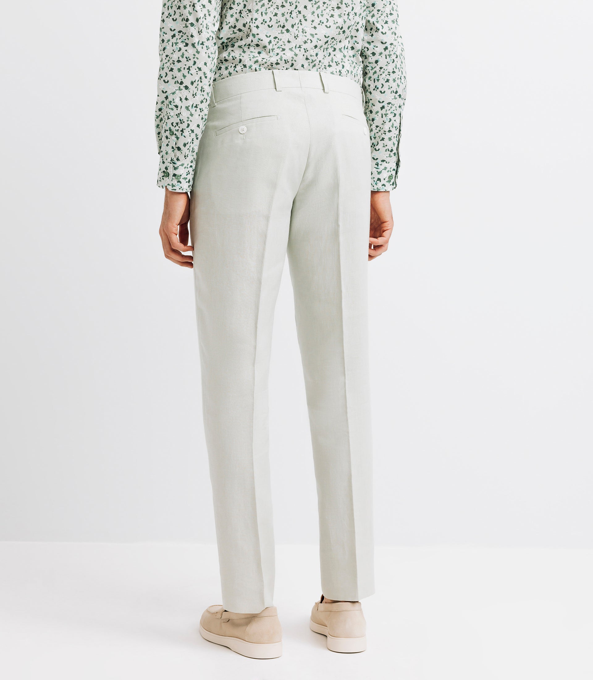 Pantalon ville 100% lin vert eau - IZAC