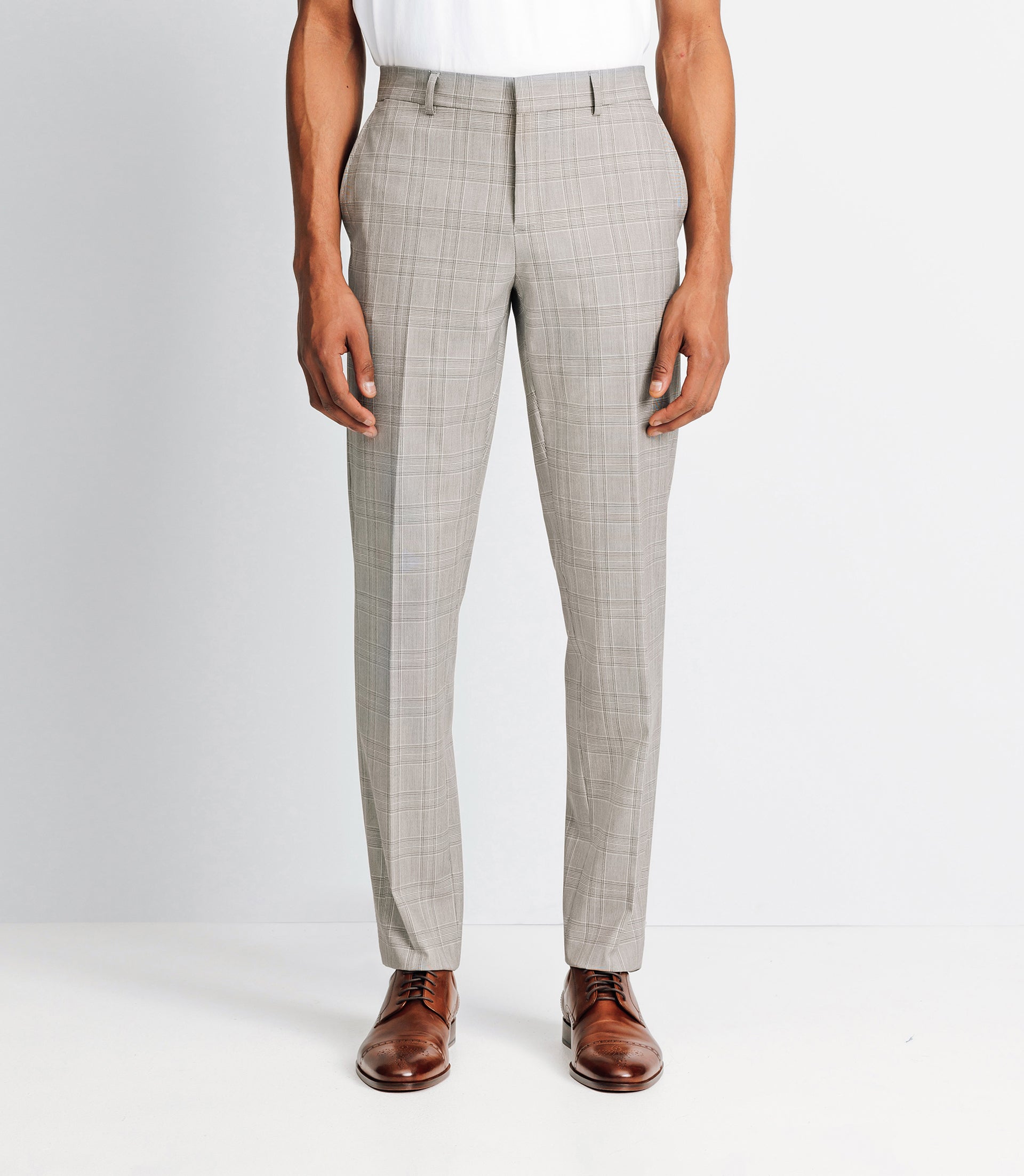 Pantalon ville à carreaux marron - IZAC