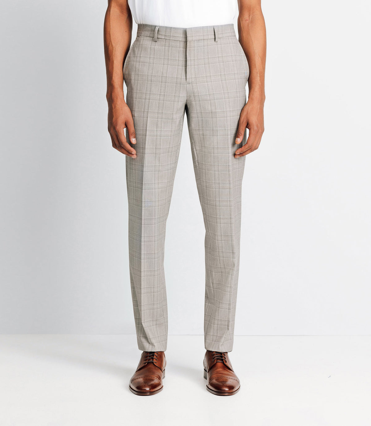 Pantalon ville à carreaux marron - IZAC
