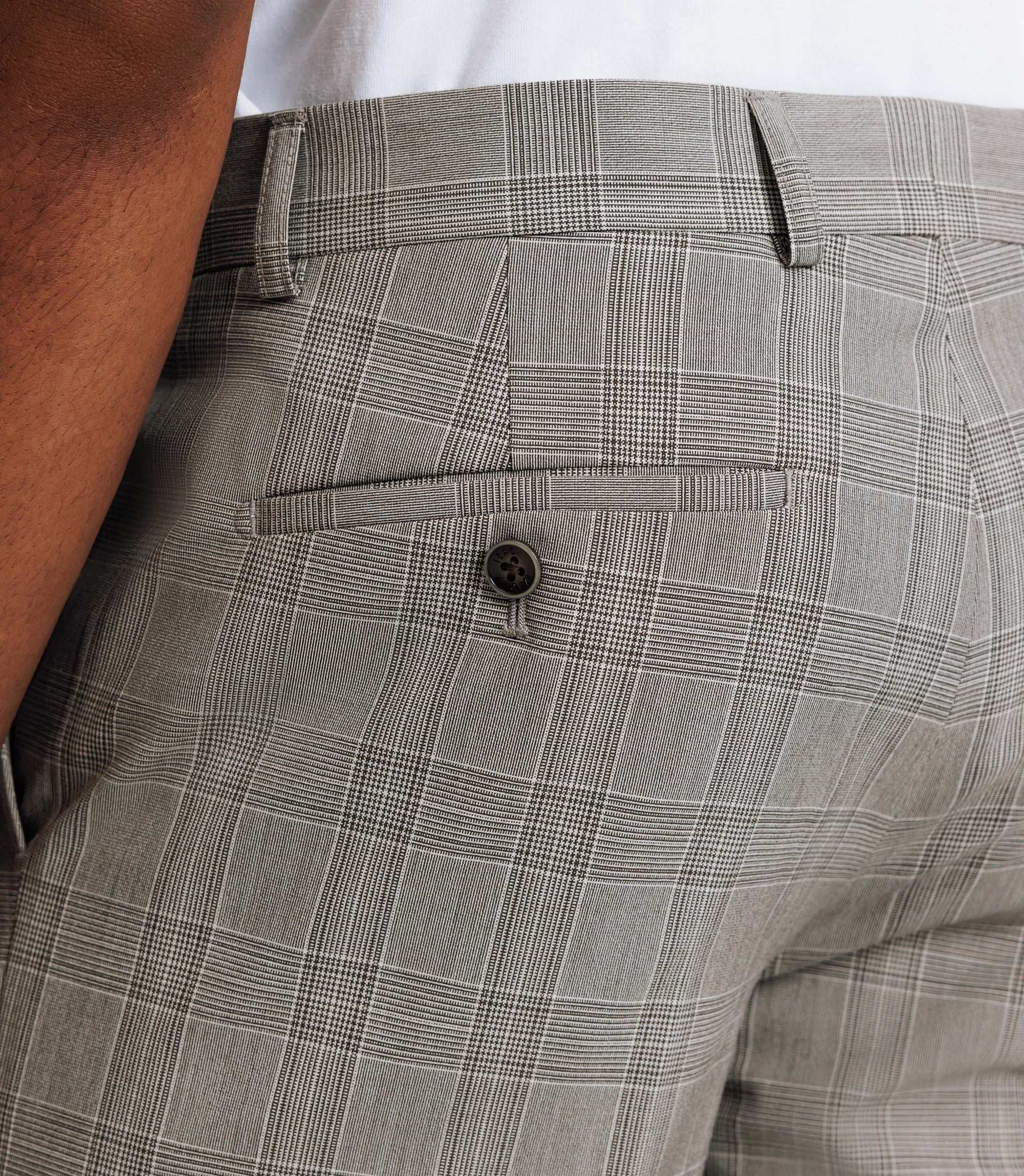 Pantalon ville à carreaux marron - IZAC