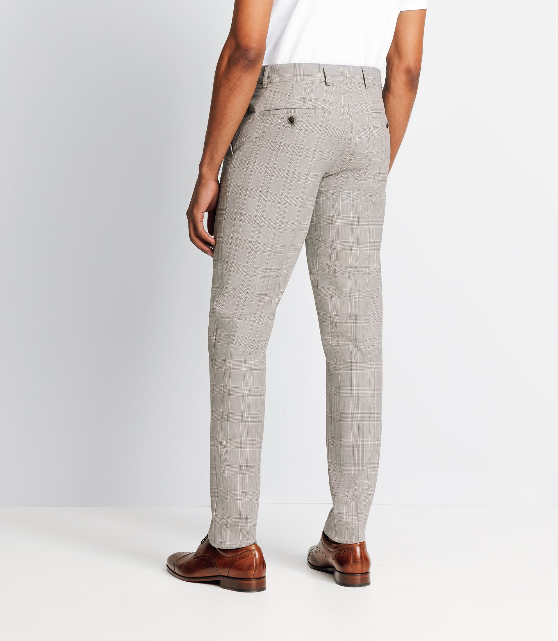 Pantalon ville à carreaux marron - IZAC