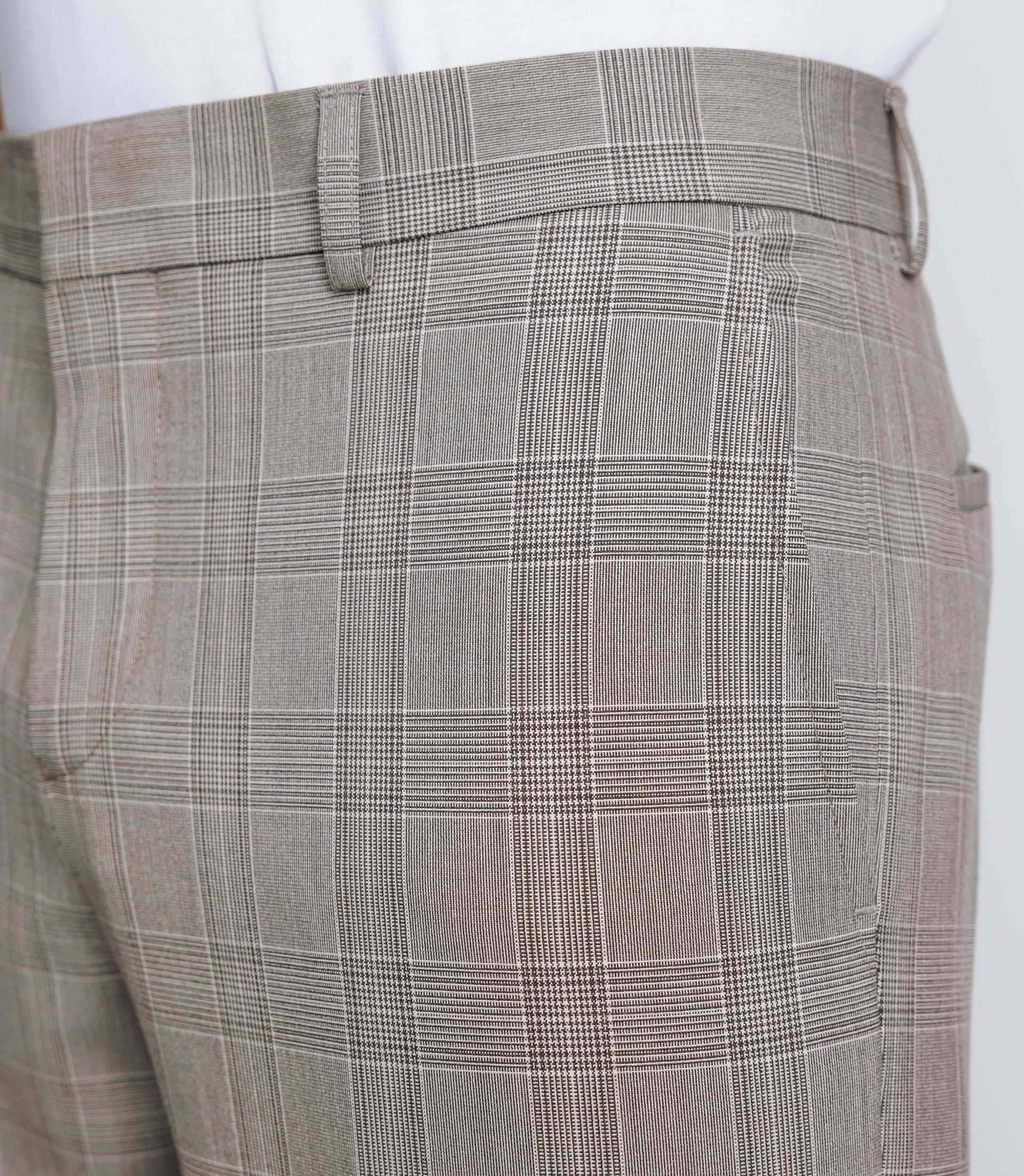 Pantalon ville à carreaux marron - IZAC