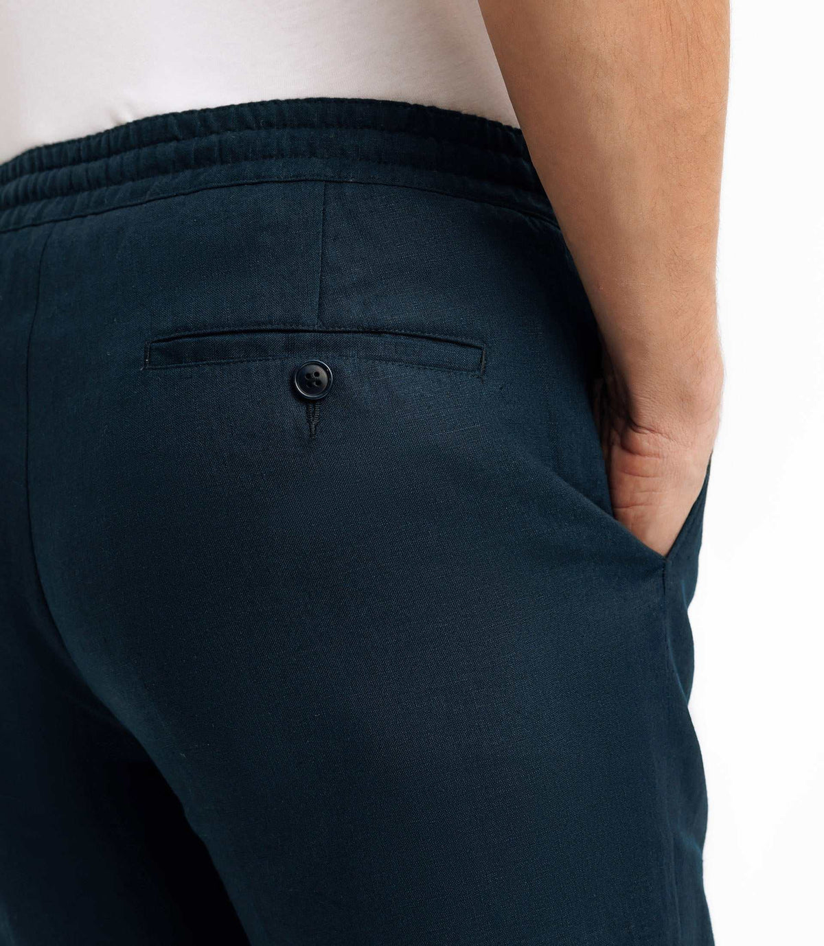 Pantalon ville 100% lin marine - IZAC